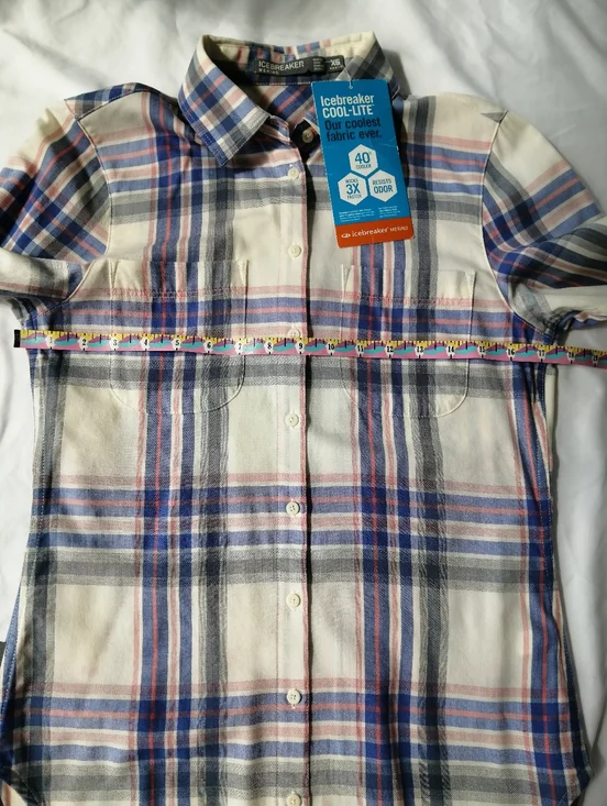 NWT Icebreaker Cool Lite Kahla Long Sleeve Plaid Button Up Wool Lyocell Blend XS - Picture 14 of 16
